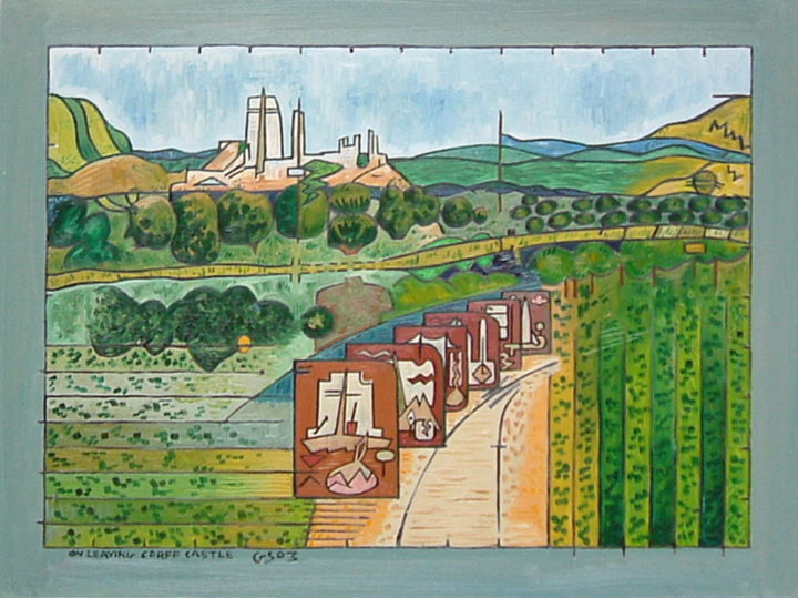 Painting titled "On Leaving Corfe Ca…" by Gerald Shepherd F.F.P.S., Original Artwork, Oil