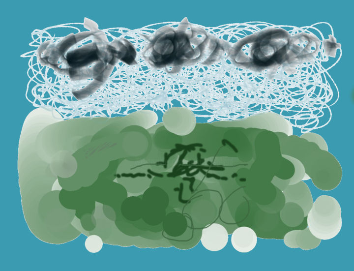Digitale Kunst mit dem Titel "Cloud Sequence" von Gerald Shepherd F.F.P.S., Original-Kunstwerk, Digitale Malerei