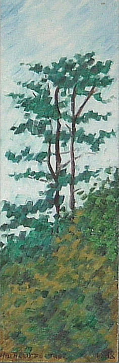Peinture intitulée "Highcliffe Tree" par Gerald Shepherd F.F.P.S., Œuvre d'art originale, Huile