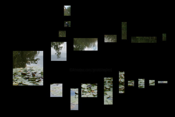 제목이 "Crossing The Lake"인 디지털 아트 Gerald Shepherd F.F.P.S.로, 원작, 포토 몽타주