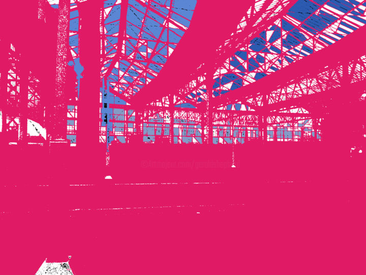 Arte digitale intitolato "Pink Architecture" da Gerald Shepherd F.F.P.S., Opera d'arte originale, Lavoro digitale 2D