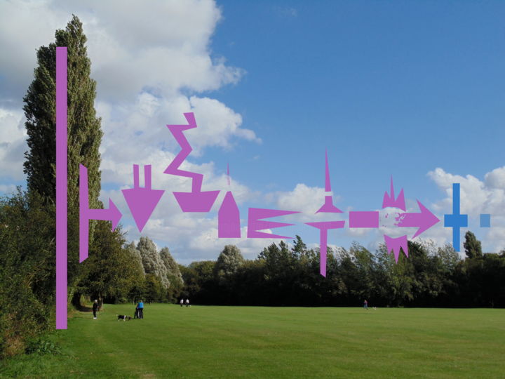 Digitale Kunst mit dem Titel "Shapes In The Park" von Gerald Shepherd F.F.P.S., Original-Kunstwerk, 2D digitale Arbeit