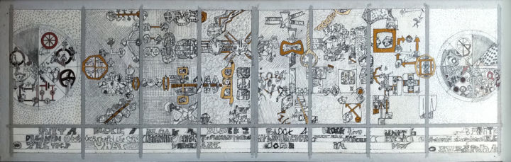 Desenho intitulada "Organon" por Gerald Shepherd F.F.P.S., Obras de arte originais, Lápis