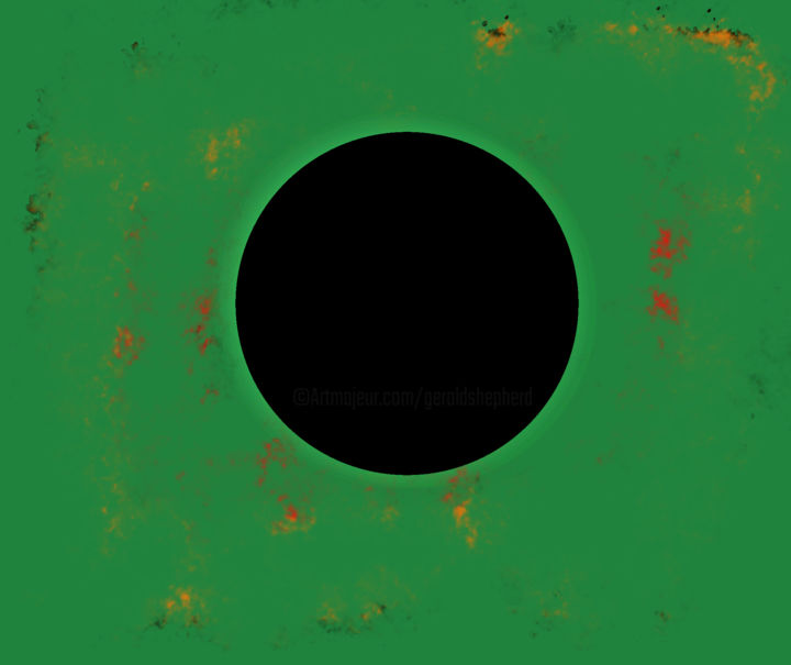 Digitale Kunst mit dem Titel "Black Spot 2" von Gerald Shepherd F.F.P.S., Original-Kunstwerk, Digitale Malerei