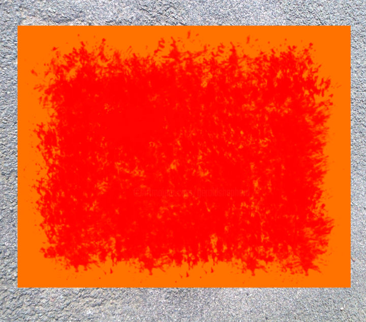 Grafika cyfrowa / sztuka generowana cyfrowo zatytułowany „Red On Orange” autorstwa Gerald Shepherd F.F.P.S., Oryginalna prac…