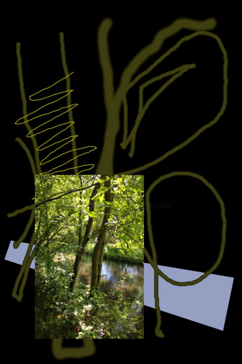 Digital Arts titled "Trees Beside A Stre…" by Gerald Shepherd F.F.P.S., Original Artwork, 2D Digital Work