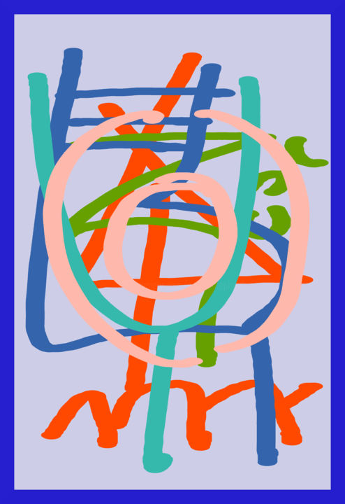 Digitale Kunst getiteld "Superimposed Scribb…" door Gerald Shepherd F.F.P.S., Origineel Kunstwerk, Digitaal Schilderwerk