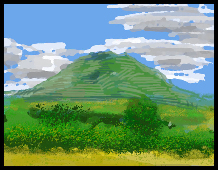 Digital Arts titled "The Wrekin" by Gerald Shepherd F.F.P.S., Original Artwork, Digital Painting