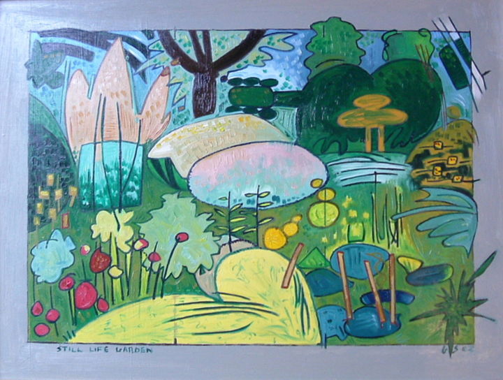 Peinture intitulée "Still Life Garden 1" par Gerald Shepherd F.F.P.S., Œuvre d'art originale, Huile