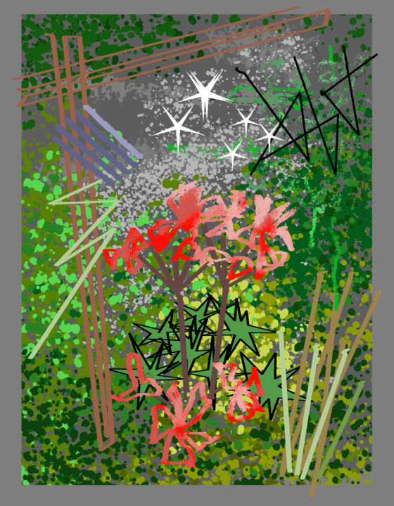 Digital Arts titled "Flower Exploration" by Gerald Shepherd F.F.P.S., Original Artwork, Digital Painting