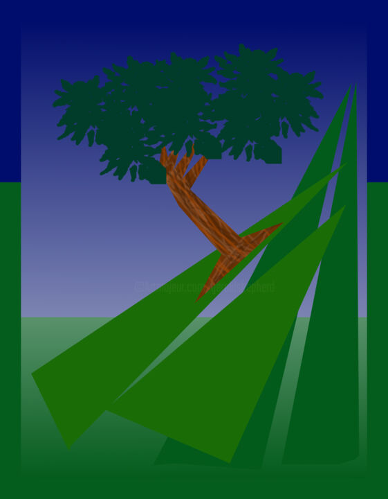Digital Arts titled "Hill Made From Tria…" by Gerald Shepherd F.F.P.S., Original Artwork, Digital Painting