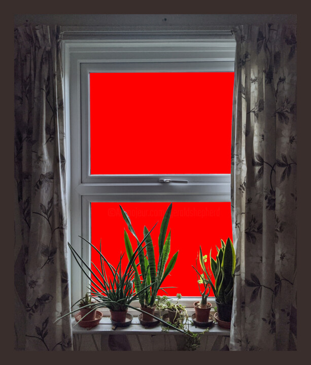 Digital Arts titled "The Red Window" by Gerald Shepherd F.F.P.S., Original Artwork, 2D Digital Work