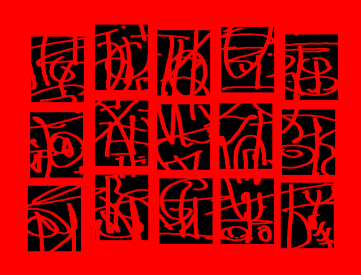 Digitale Kunst mit dem Titel "Red Dynamic" von Gerald Shepherd F.F.P.S., Original-Kunstwerk, Digitale Malerei