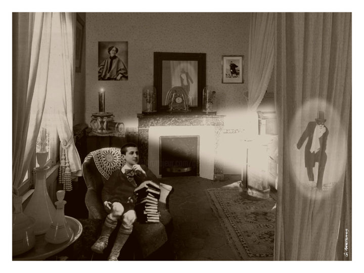 Fotografia intitulada "Marcel Proust  à Co…" por Gérard Bertrand, Obras de arte originais, Fotografia Manipulada