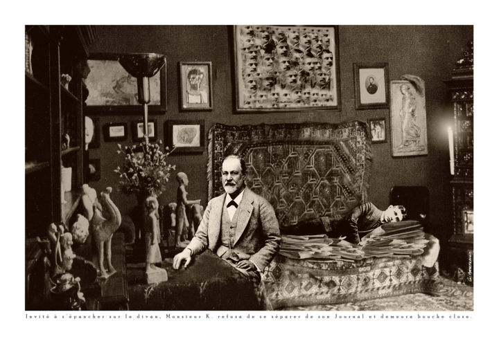 Fotografia intitulada "Franz KAFKA sur le…" por Gérard Bertrand, Obras de arte originais, Fotografia Manipulada