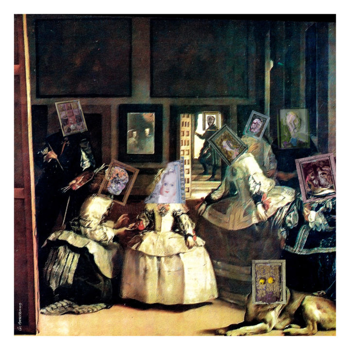 Digital Arts titled "Las MENINAS (cf Vel…" by Gérard Bertrand, Original Artwork, Manipulated Photography