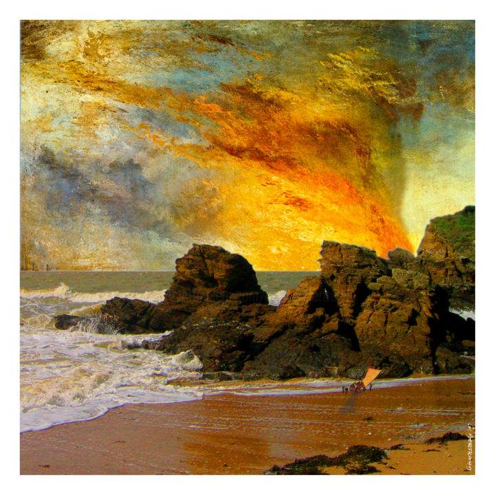 Photography titled "Une plage (à Willia…" by Gérard Bertrand, Original Artwork, Manipulated Photography