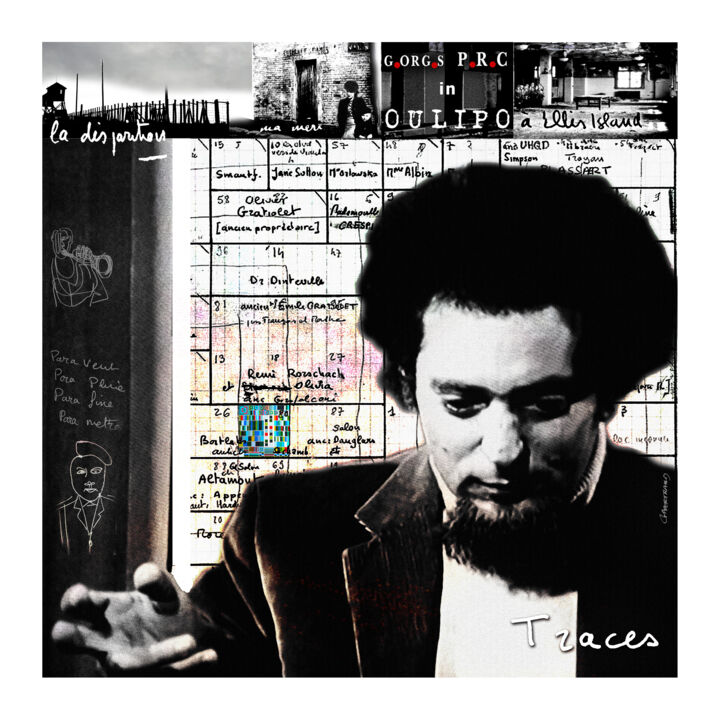 Photography titled "Georges PEREC, Trac…" by Gérard Bertrand, Original Artwork, Manipulated Photography