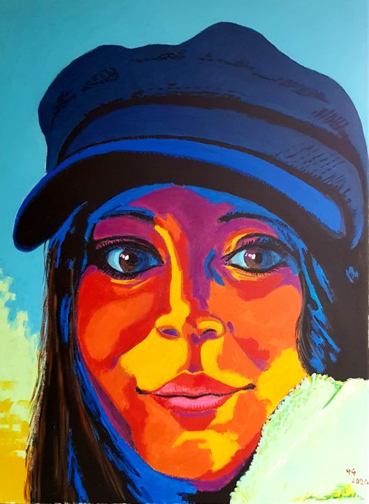 Painting titled "Ma Titi parisienne" by Gg, Original Artwork, Acrylic