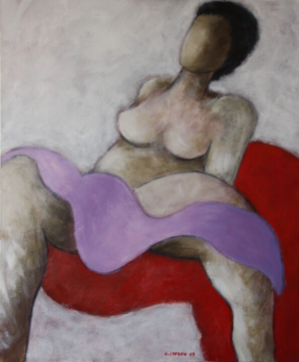 Painting titled "La naissance" by Gérard Capron (G.CAPRON), Original Artwork, Acrylic