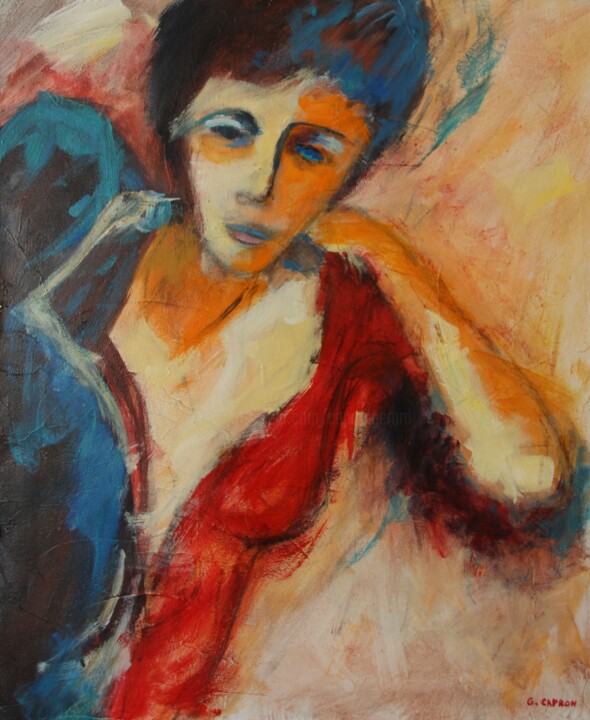 Painting titled "Marianne" by Gérard Capron (G.CAPRON), Original Artwork, Acrylic