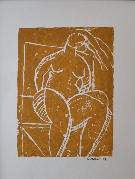 Peinture intitulée "Femme" par Gérard Capron (G.CAPRON), Œuvre d'art originale, Linogravures