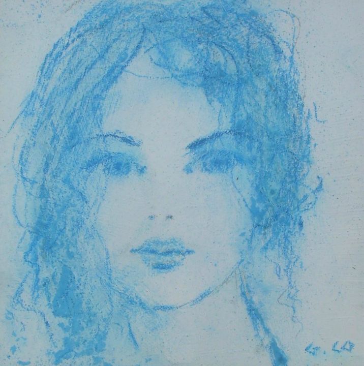 Dessin intitulée "Visage" par Gérard Cottereau, Œuvre d'art originale, Pastel