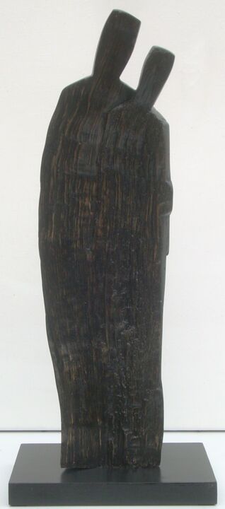 Sculpture titled "Duo 20 03" by Gérard Cottereau, Original Artwork, Wood