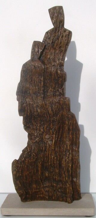 Sculpture titled "Trio 20 07" by Gérard Cottereau, Original Artwork, Wood
