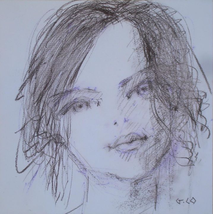 Dessin intitulée "Visage" par Gérard Cottereau, Œuvre d'art originale, Craie