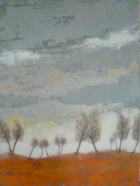 Peinture intitulée "Paysage" par Gérard Cottereau, Œuvre d'art originale, Acrylique