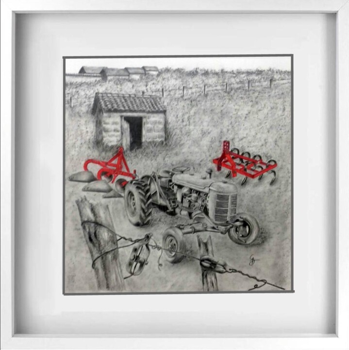 Rysunek zatytułowany „Tracteur MC CORMICK…” autorstwa Gerard Dessertine, Oryginalna praca, Grafit