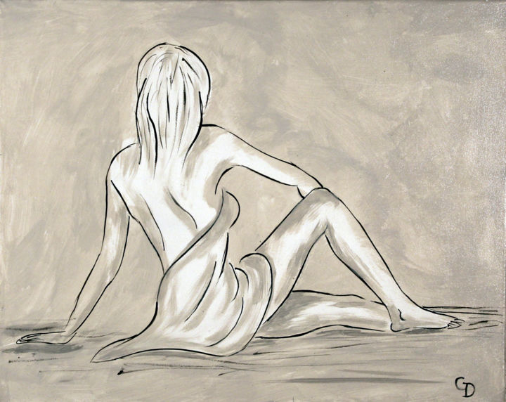 Peinture intitulée "276 - Femme de dos" par Gdlapalette, Œuvre d'art originale, Acrylique