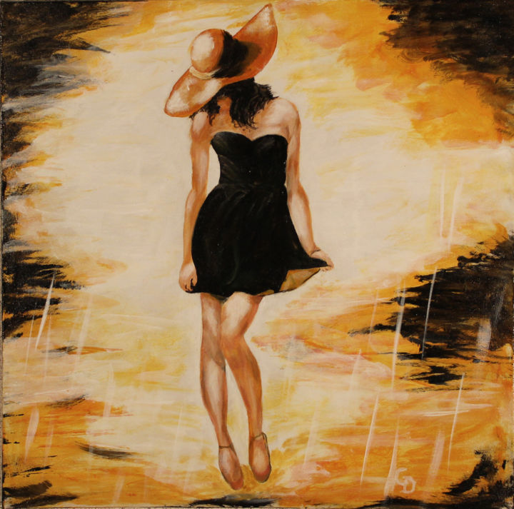 Schilderij getiteld "266 - Sous le soleil" door Gdlapalette, Origineel Kunstwerk, Acryl