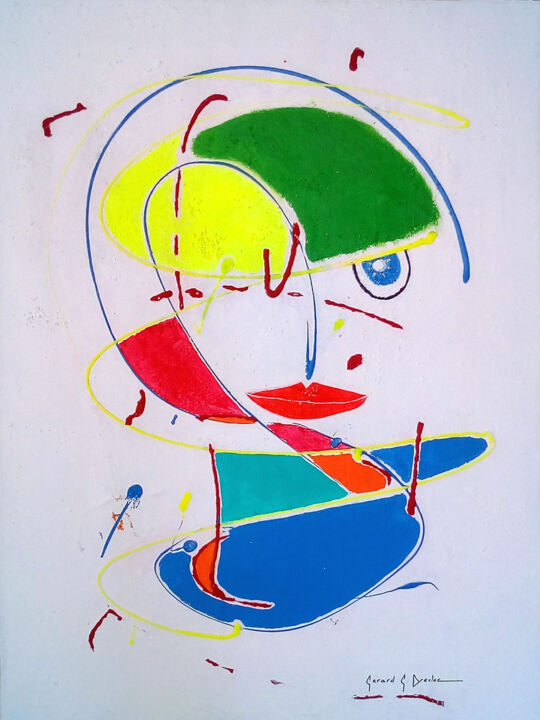 Peinture intitulée "Mademoiselle" par Gerard G. Drexler, Œuvre d'art originale, Acrylique