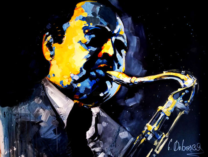 Peinture intitulée "blue note" par Gerard Duboscq, Œuvre d'art originale, Acrylique