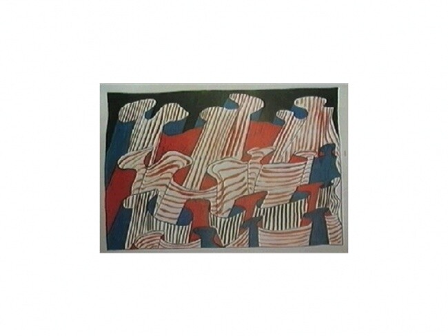 Painting titled "thanks to Dubuffet" by Gerard Elleboudt, Original Artwork