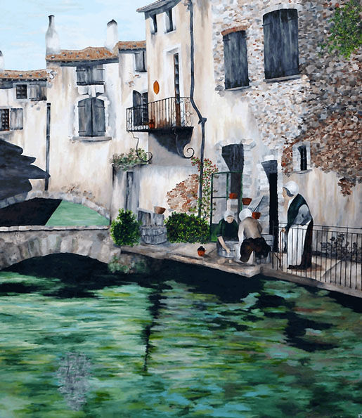 Painting titled "L’Isle sur la Sorgue" by Gérard Grallié, Original Artwork, Acrylic