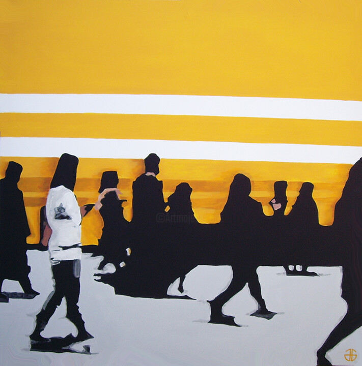 Картина под названием "walk around" - Gerard Jouannet, Подлинное произведение искусства, Акрил Установлен на Деревянная рама…
