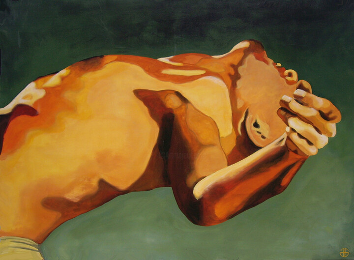 Картина под названием "confiance" - Gerard Jouannet, Подлинное произведение искусства, Акрил Установлен на Деревянная рама д…