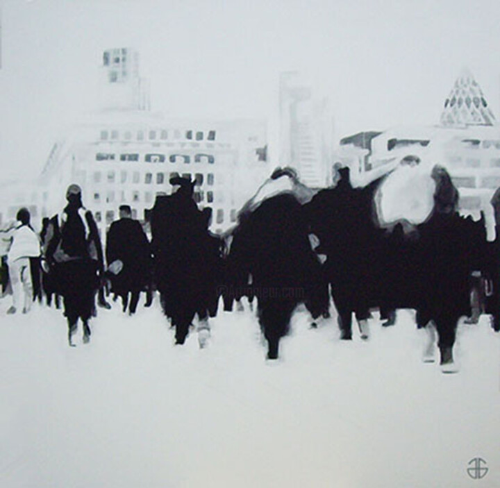 Peinture intitulée "street 2" par Gerard Jouannet, Œuvre d'art originale, Acrylique