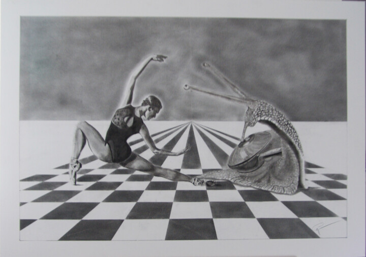Dessin intitulée "symbiose" par Gerard Marteau, Œuvre d'art originale, Crayon