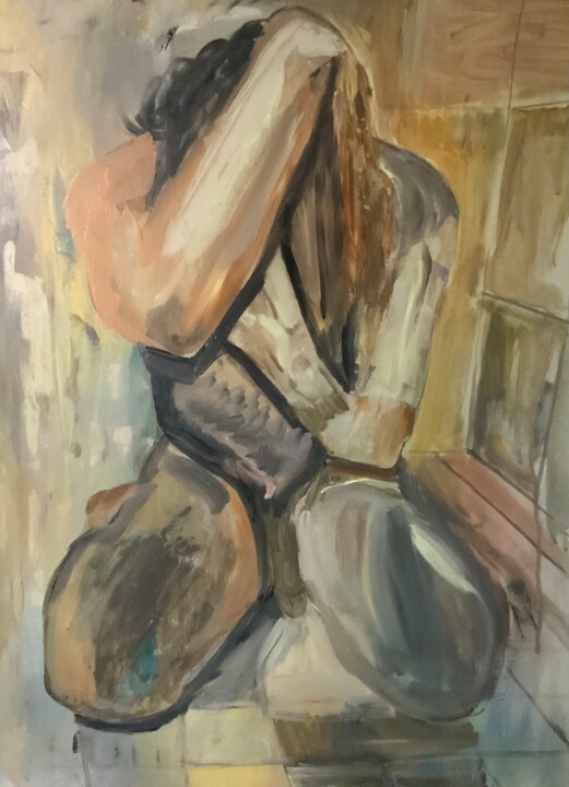 Картина под названием "Triste douche" - Gerard Menvussa, Подлинное произведение искусства, Акрил Установлен на Деревянная ра…