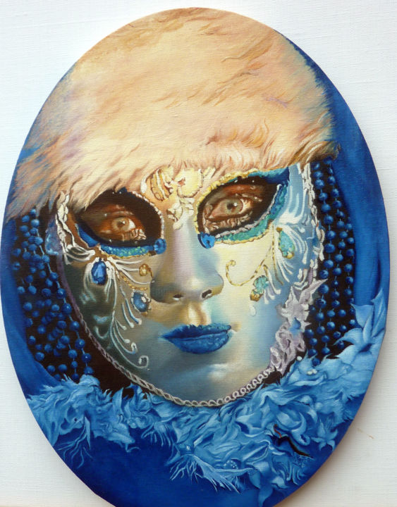 Peinture intitulée "venise masque" par Gerard Monborren, Œuvre d'art originale, Autre