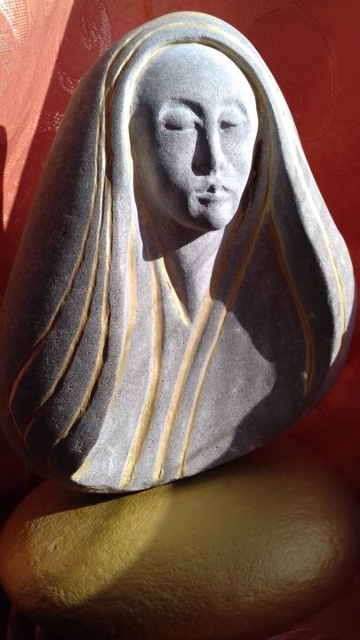 Sculpture titled "Madonna" by Gerard Oscotti, Original Artwork, Stone