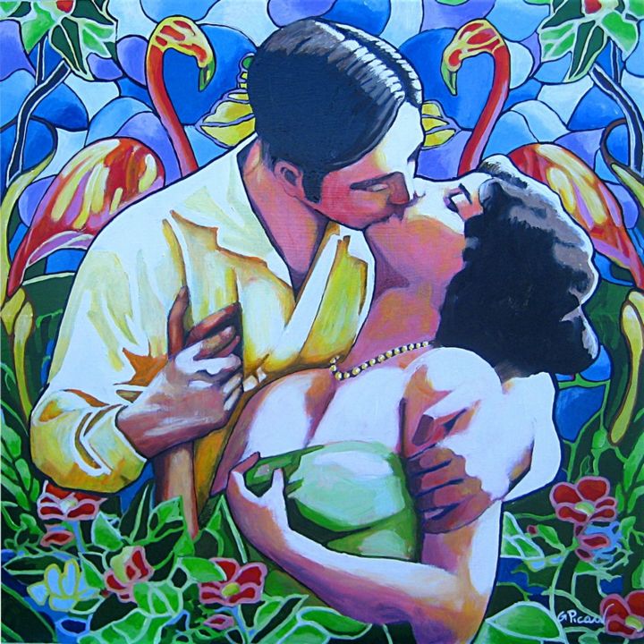 Painting titled "Doux noeud" by Gerard Picard, Original Artwork