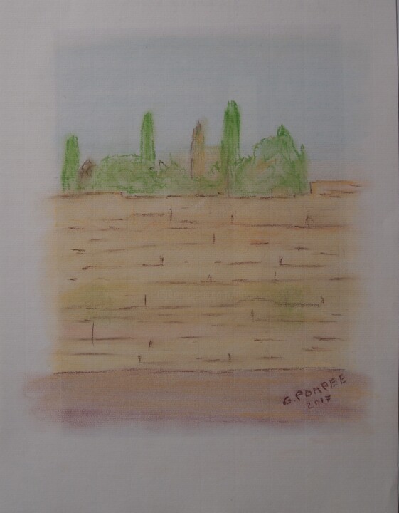 Drawing titled "mur des lamentations" by Gerard Pompee, Original Artwork, Pastel