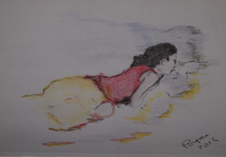Dessin intitulée "rêverie" par Gerard Pompee, Œuvre d'art originale, Crayon