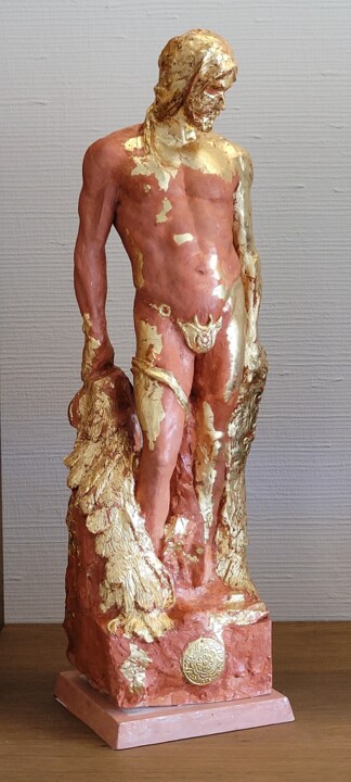 Skulptur mit dem Titel "MICHAËL" von Gérard Rombi, Original-Kunstwerk, Bronze
