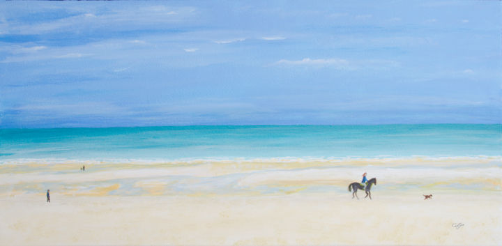 Peinture intitulée "Quend plage" par Gérard Scordia, Œuvre d'art originale, Acrylique Monté sur Châssis en bois